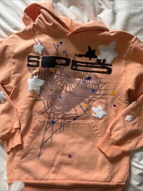 Sp5der unisex Peach Bellini Graphic Hoodie NWOT Sz small